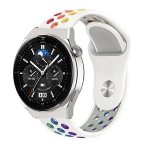 Strap-it Huawei Watch GT 3 Pro 46mm sport band (wit kleurrijk)