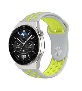 Strap-it Huawei Watch GT 3 Pro 46mm sport band (grijs/geel)