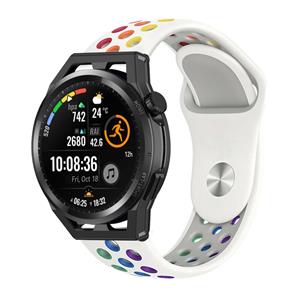 Strap-it Huawei Watch GT Runner sport band (wit kleurrijk)