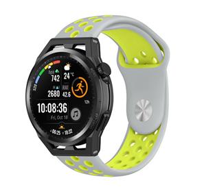 Strap-it Huawei Watch GT Runner sport band (grijs/geel)