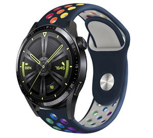 Strap-it Huawei Watch GT 3 46mm sport band (donkerblauw kleurrijk)