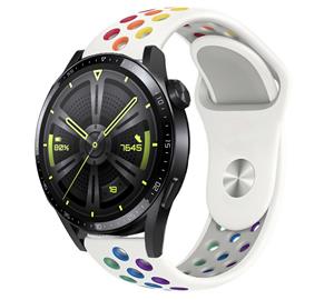 Strap-it Huawei Watch GT 3 46mm sport band (wit kleurrijk)