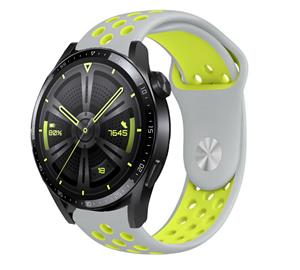Strap-it Huawei Watch GT 3 46mm sport band (grijs/geel)