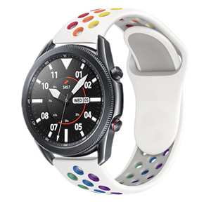 Strap-it Samsung Galaxy Watch 3 sport band 45mm (wit/kleurrijk)