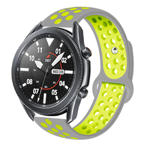 Strap-it Samsung Galaxy Watch 3 sport band 45mm (grijs/geel)
