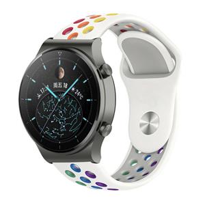 Strap-it Huawei Watch GT 2 Pro sport band (wit kleurrijk)