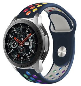 Strap-it Samsung Galaxy Watch sport band 46mm (donkerblauw kleurrijk)