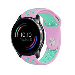 Strap-it OnePlus Watch sport band (roze/aqua)