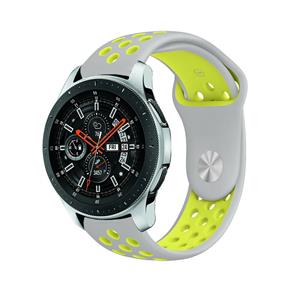 Strap-it Samsung Galaxy Watch sport band 46mm (grijs/geel)