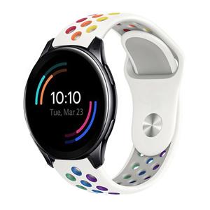 Strap-it OnePlus Watch sport band (wit/kleurrijk)