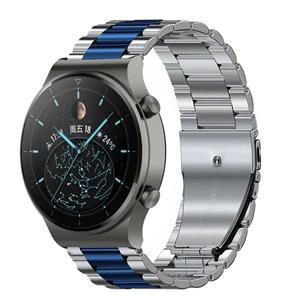 Strap-it Huawei Watch GT 2 Pro stalen band (zilver/blauw)