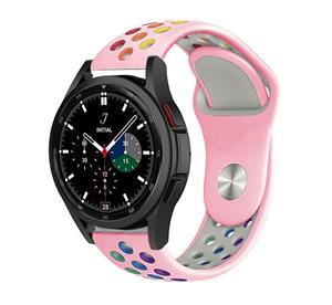 Strap-it Samsung Galaxy Watch 4 Classic 46mm sport band (roze/kleurrijk)