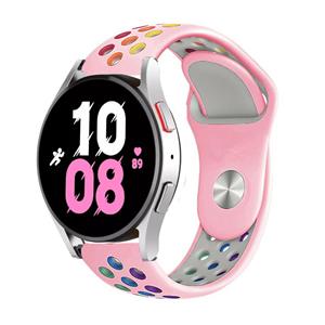 Strap-it Samsung Galaxy Watch 5 - 44mm sport band (roze/kleurrijk)
