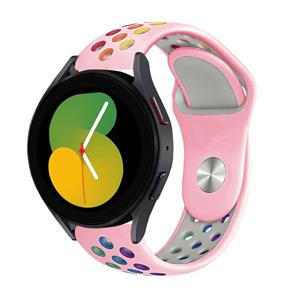 Strap-it Samsung Galaxy Watch 5 - 40mm sport band (roze/kleurrijk)