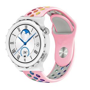 Strap-it Huawei Watch GT 3 Pro 43mm sport band (roze/kleurrijk)
