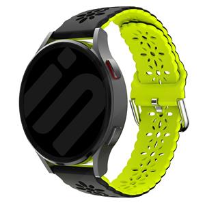 Strap-it Huawei Watch GT 3 Pro 43mm siliconen bandje met patroon (zwart/groen)