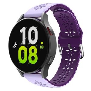 Strap-it Samsung Galaxy Watch 5 - 44mm siliconen bandje met patroon (lila/paars)