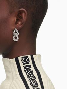 Marc Jacobs Monogram logo-engraved earrings - Zilver