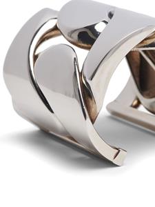 Alexander McQueen Chain eco brass cuff bracelet - Zilver