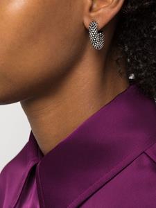 Amina Muaddi mini Cameron crystal-embellished hoop earrings - Zwart
