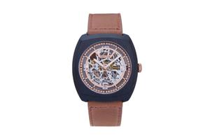 Heritor Automatic Heritor Automatisch Gatling Skeletonized horloge met leren band