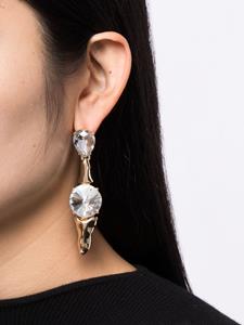 AREA Bone Drop crystal-embellished earrings - Goud