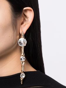 AREA Long Bone crystal embellished drop earrings - Goud