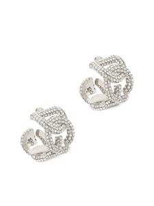 Dolce & Gabbana logo crystal-embellished earrings - Zilver