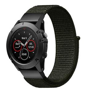 Strap-it Garmin Fenix 5x / 6x nylon band (legergroen)