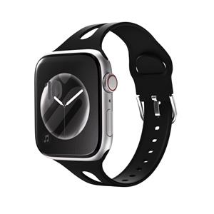 Strap-it Apple Watch slim silicone band (zwart)