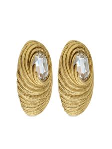 Saint Laurent Cocoon crystal-embellished clip-on earrings - Goud