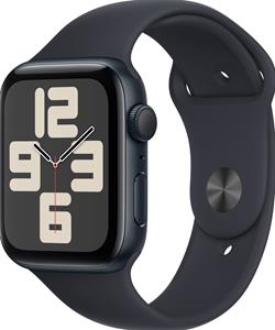 Apple Watch SE (44mm) GPS Smartwatch 2. Gen, Alu mit Sportarmband M/L mitternacht/mitternacht