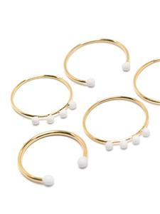 ISABEL MARANT Casablanca beaded rings (set of five) - Goud