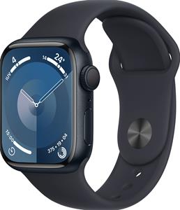Apple Watch Series 9 (41mm) GPS Smartwatch Aluminium mit Sportarmband S/M mitternacht/mitternacht