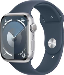 Apple Watch Series 9 GPS 45 mm Aluminium kast Sportband Storm Blue M/L
