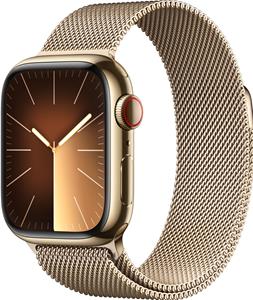AppleWatch S9 Edelstahl Cellular 41mm Gold Milanaise