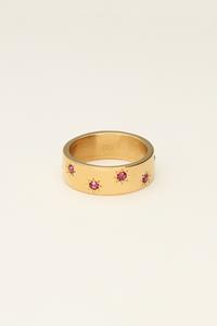 My jewellery Mystic ring met sterretjes en roze steentjes