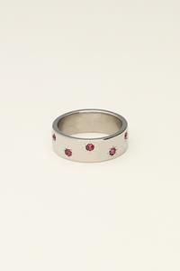 My jewellery Mystic ring met sterretjes en roze steentjes