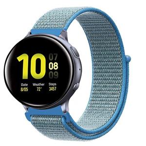 Strap-it Samsung Galaxy Watch Active nylon band (blauw)