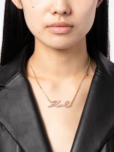 Karl Lagerfeld K/Signature pearl-embellished necklace - Goud
