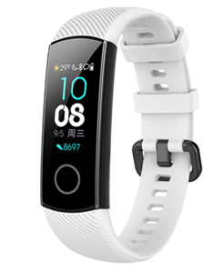 Strap-it Honor band 4 / 5 siliconen bandje (wit)