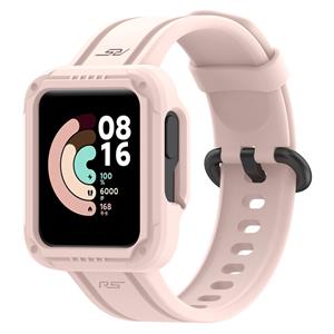 Strap-it Xiaomi Mi Watch Lite siliconen bandje met frame (roze)