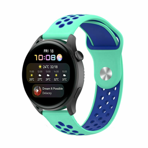 Strap-it Huawei Watch 3 (Pro) sport band (aqua/blauw)