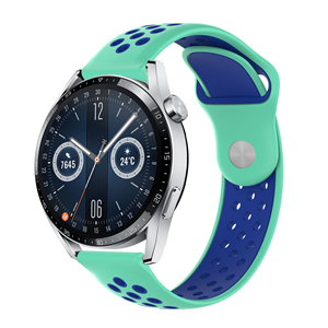 Strap-it Huawei Watch GT 3 46mm sport band (aqua/blauw)