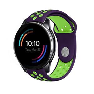 Strap-it OnePlus Watch sport band (paars/groen)
