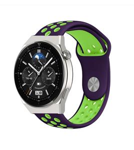 Strap-it Huawei Watch GT 3 Pro 46mm sport band (paars/groen)