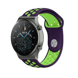 Strap-it Huawei Watch GT 2 Pro sport band (paars/groen)
