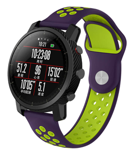 Strap-it Xiaomi Amazfit Pace sport band (paars/geel)