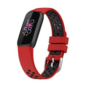 Strap-it Fitbit Luxe sport band (rood/zwart)