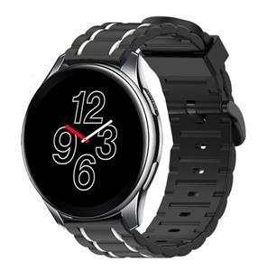 Strap-it OnePlus Watch sport gesp band (zwart/wit)